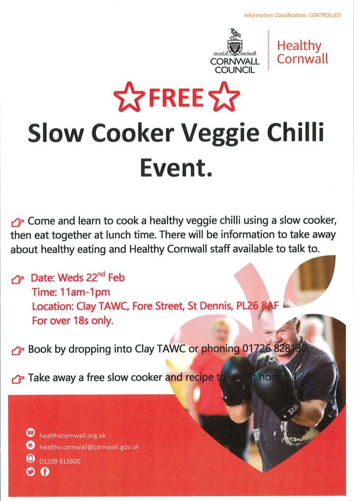 Slow Cooker Veggie Chilli Event @ ClayTAWC